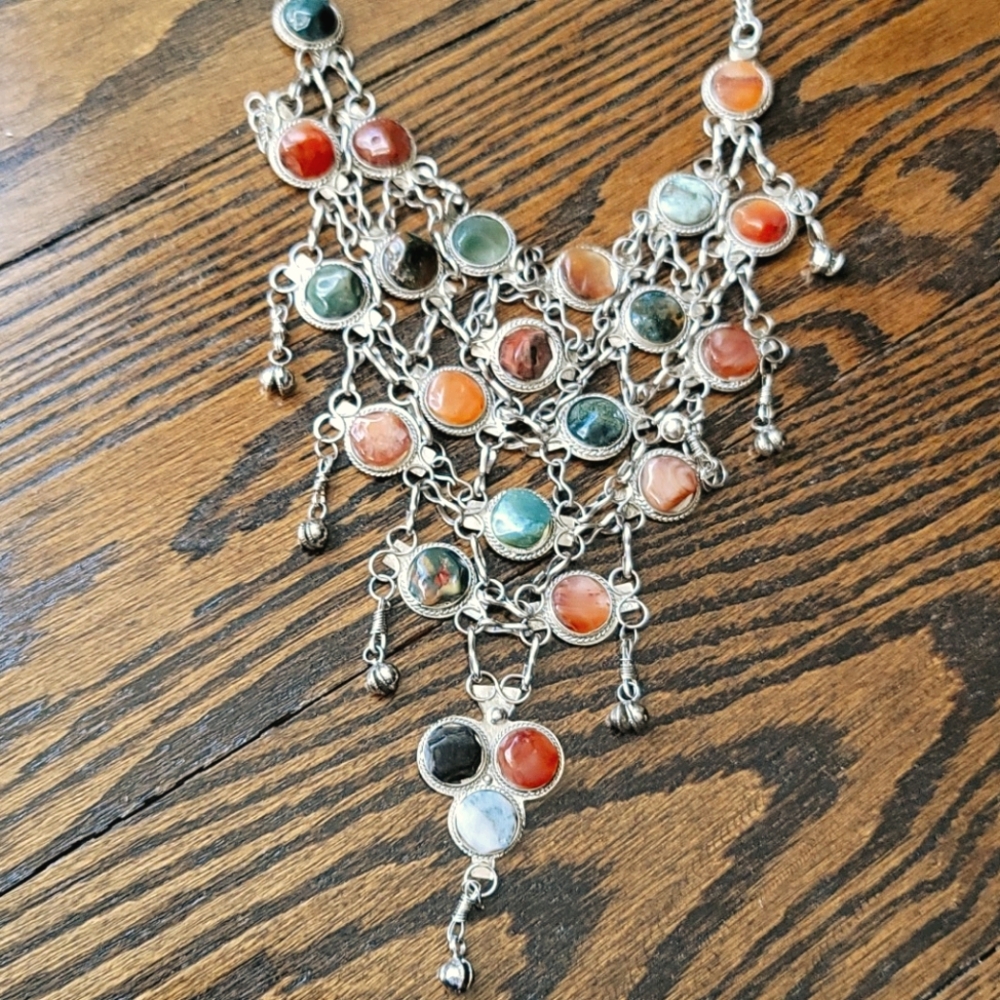 Beautiful Handmade Stone Cascade Necklace